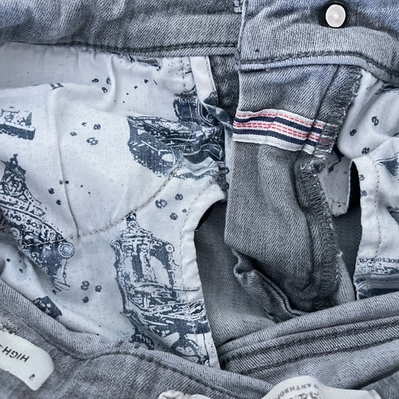 Anthropologie Pilco And The Letterpress Jeans Size 25 Gray Distressed High Waist - Picture 7 of 8